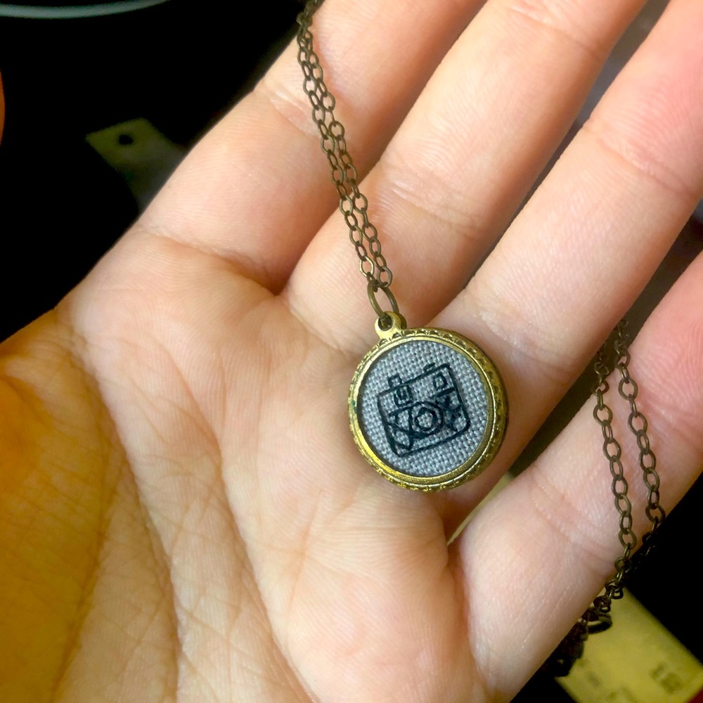 Camera Cross-stitch Necklace